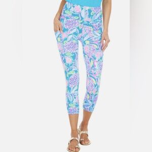 LILLY PULITZER Luxletic Weekender High Rise Crop Legging EUC